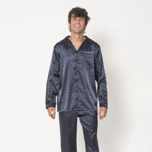 Pijama largo hombre satén estampado Don Algodón DA24309