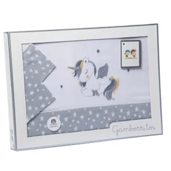 SÁBANA BEBÉ TRÍPTICO UNICORNIO GAMBERRITOS 10383 - Imagen 2